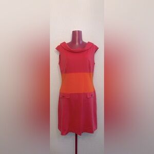 Taylor Red and Orange Sheath Mini Dress